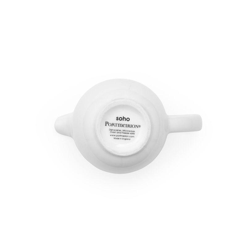 Portmeirion Soho Cream Jug - 6 oz Contemporary White Earthenware Creamer with Handle, Made in the UK, Microwave & Dishwasher Safe