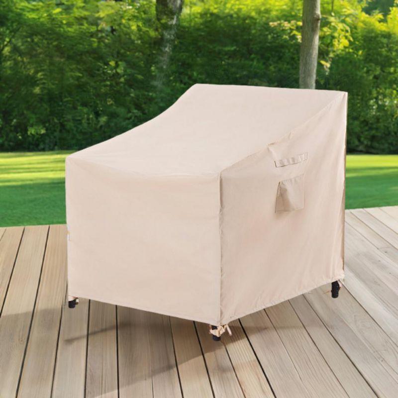 Beige Waterproof Outdoor Patio Chair Cover with Buckle Strap