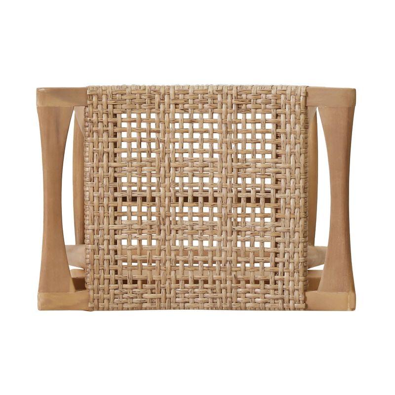 Pulaski 4pk Outdoor Acacia Wood Bar Stools with Wicker - Light Brown - Christopher Knight Home