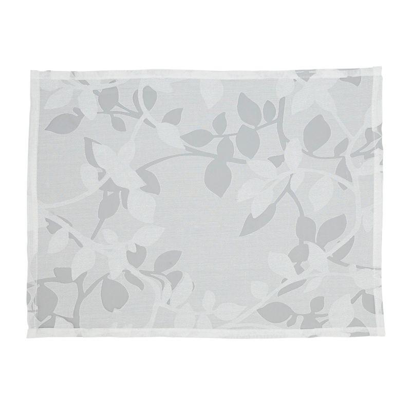 White Sheer Elegance Burnout Voile Vine Design Placemats, 13"x19" Set of 4