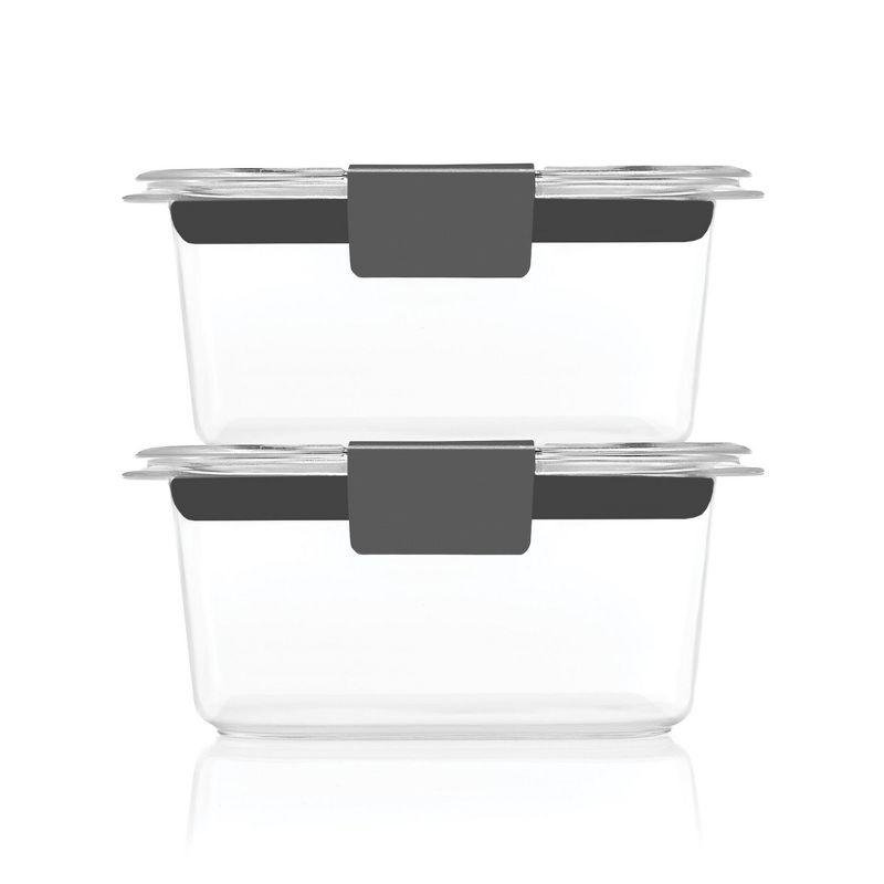 Rubbermaid 1.3 cup 2pk Brillance Food Storage Container: Clear Plastic, Freezer & Microwave Safe, Dishwasher Safe, Lunch & Snack