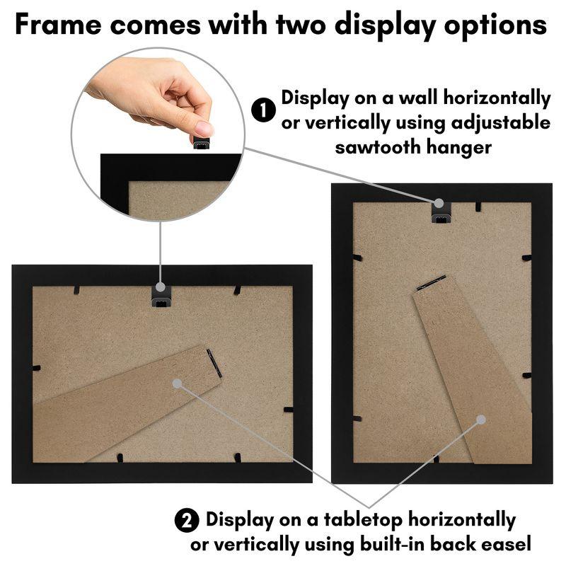 Americanflat 5.5x8.5 Picture Frame with Shatter-Resistant Glass - Gallery Style Frame with Engineered Wood - Signature Collection - Black