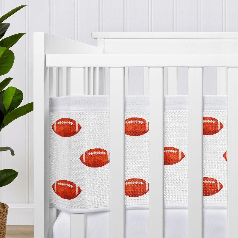 Sweet Jojo Designs + BreathableBaby Boy Breathable Mesh Crib Liner Pad Football Brown and White