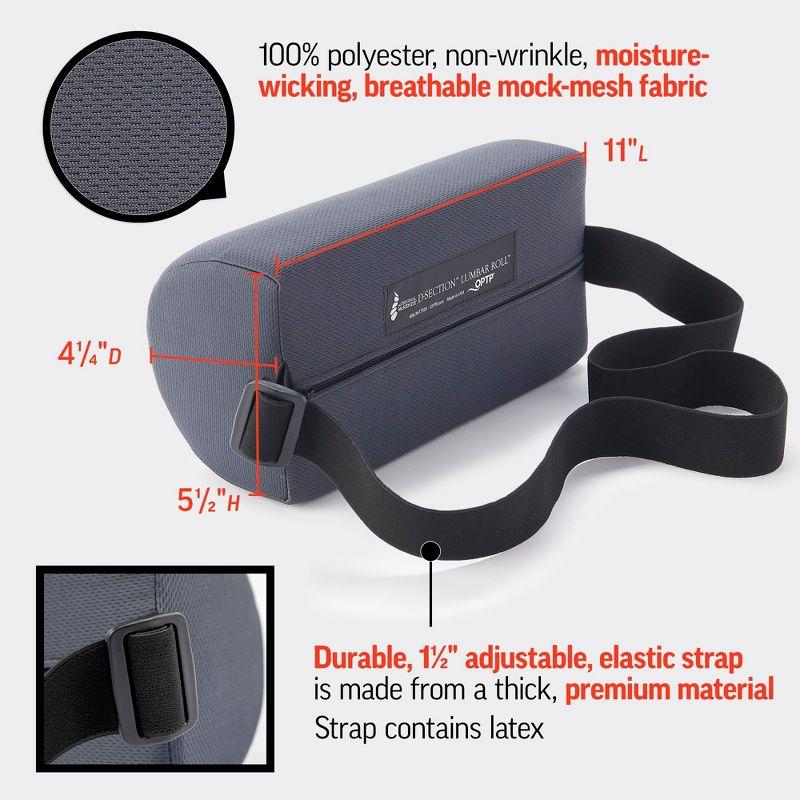 OPTP The Original McKenzie D-Section Lumbar Roll – USA Made Low Back Lumbar Support Pillow for Office, Back Pillow for Car and Travel