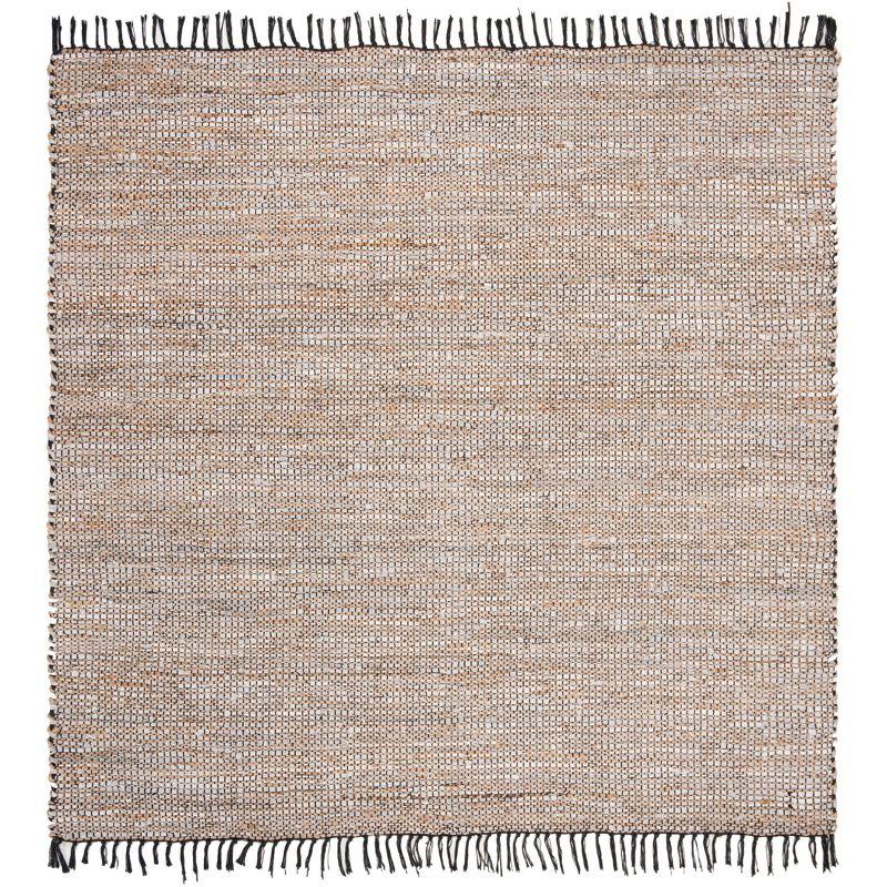 Vintage Leather VTL203 Hand Woven Indoor Area Rug - Silver - 6'x6' - Safavieh