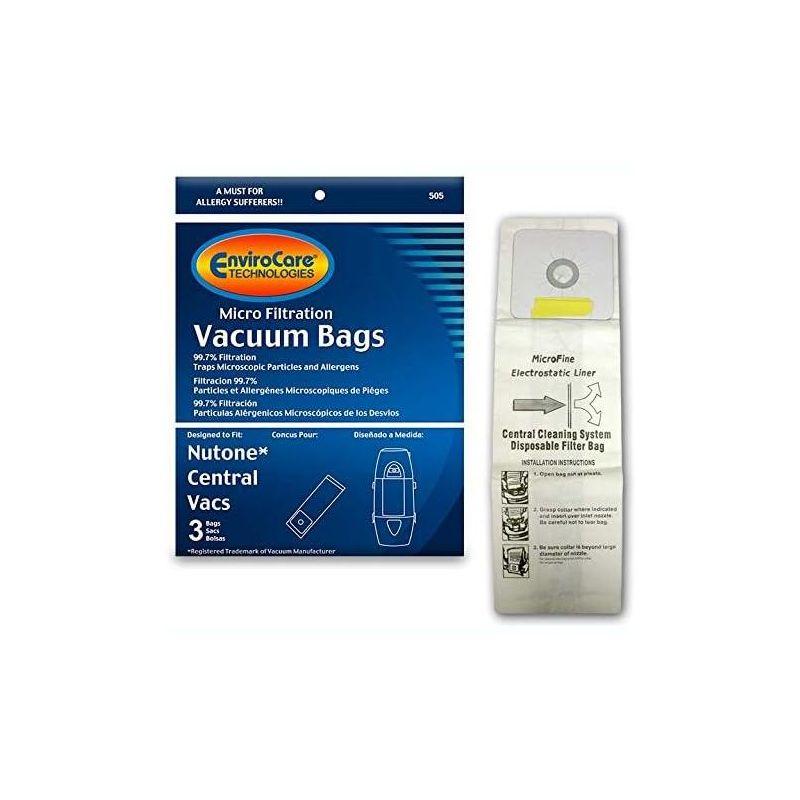 EnviroCare Replacement Micro Filtration Vacuum Cleaner Dust Bags made to fit Nutone Central Vacuums 3 Pack