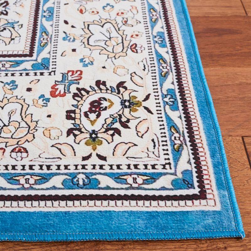 Tucson TSN136 Power Loomed Machine Washable Area Rug - Turquoise/Beige - 6'x6' - Safavieh.