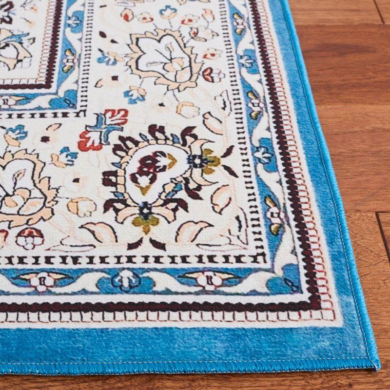 Tucson 72" Square Turquoise & Beige Easy-Care Synthetic Area Rug