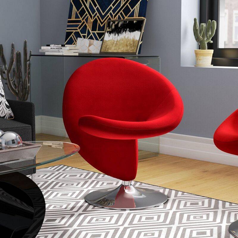 Curl Wool Blend Swivel Accent Chair - Manhattan Comfort