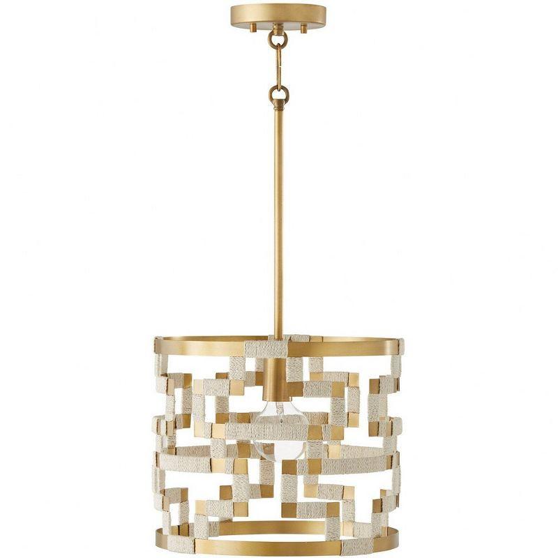 Capital Lighting Hala 1 - Light Pendant in  Bleached Natural Jute/Patinaed Brass