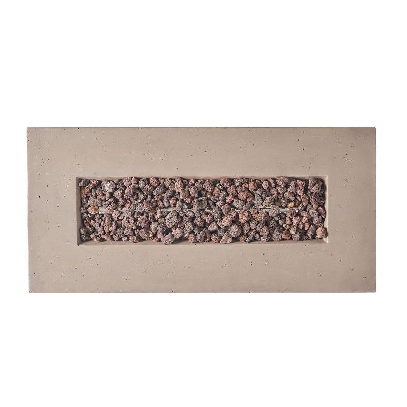 Latitude Run® Caelan Rectangle Lightweight Concrete/MGO Propane Smokeless Fire Pit Table