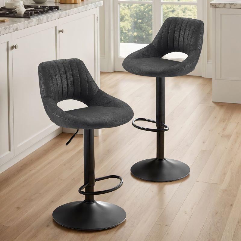 17 Stories Set of 2 Open Backrest Adjustable Swivel Barstools