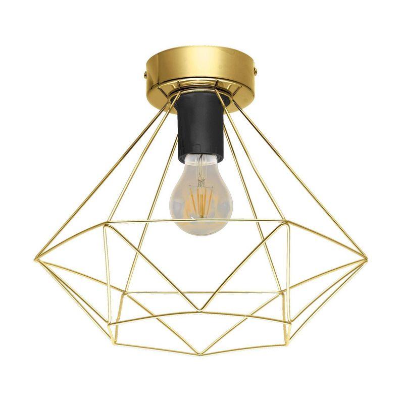Tarbes Geometric Ceiling Light Brushed Brass Finish - EGLO: Vintage Edison Bulb Compatible, ETL Listed