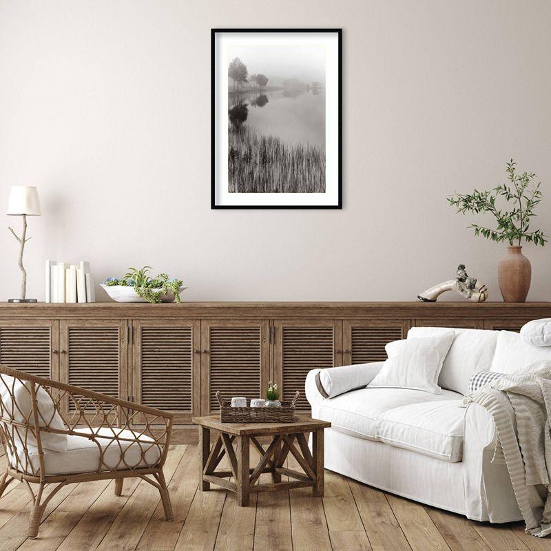 30" x 41" Lakeside Mist by Monte Nagler Wood Framed Wall Art Print - Amanti Art: Shoreline Scenery, Hardwood Frame
