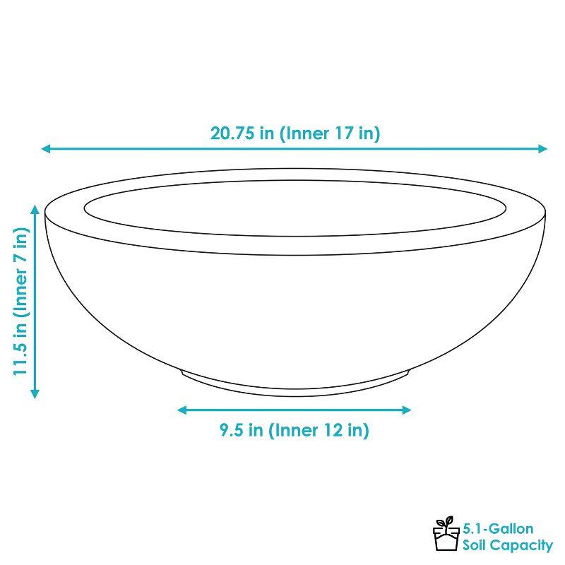 Sunnydaze Indoor/Outdoor Patio, Garden, or Porch Weather-Resistant Double-Walled Percival Flower Pot Planter - 20.75" - Sable Finish