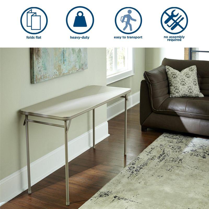 COSCO 20" x 48" Vinyl Top Serving Folding Table