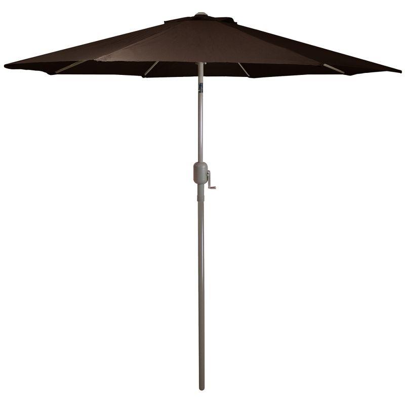 9' Brown Octagon Outdoor Patio Umbrella with Hand Crank and Tilt