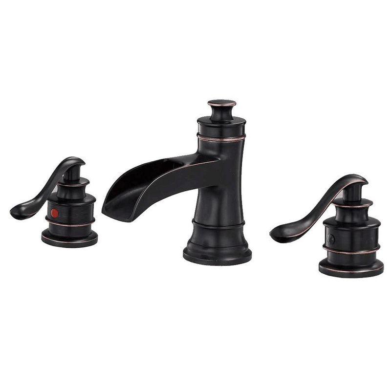 Oil Rubbed Bronze 8-Inch Widespread Double Handle Bathroom Faucet