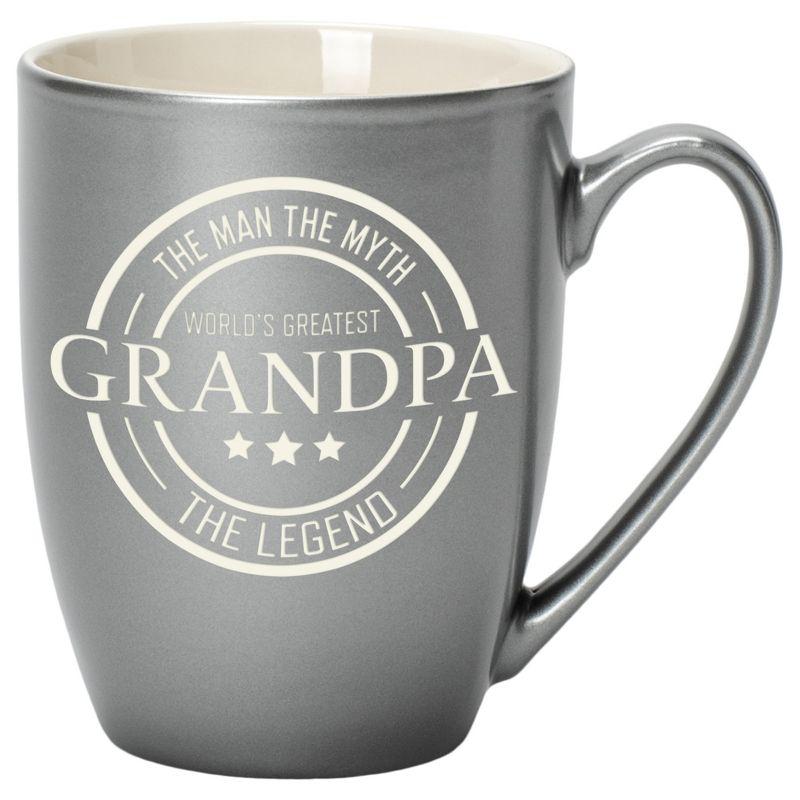 Elanze Designs World's Greatest Grandpa The Man The Myth The Legend Grey 10 ounce New Bone China Coffee Cup Mug