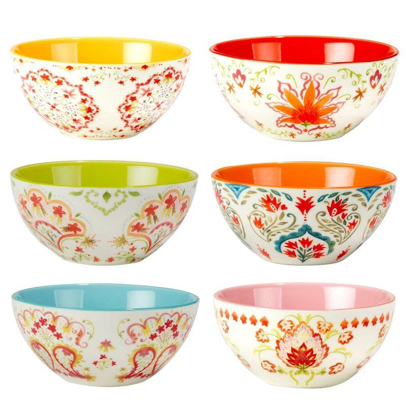 Certified International Francesca Set Of 6 All Purpose Bowl 4.75" 6 Asst