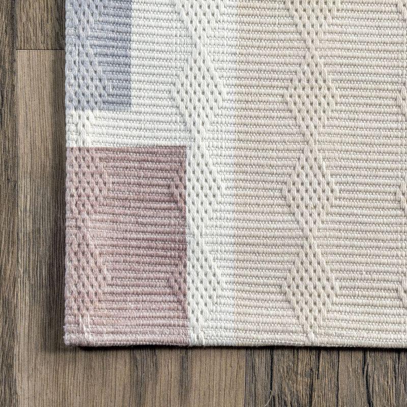 Nuloom Dannie Modern Geometric Pet Friendly Machine Washable Area Rug, 8' x 10', Light Beige