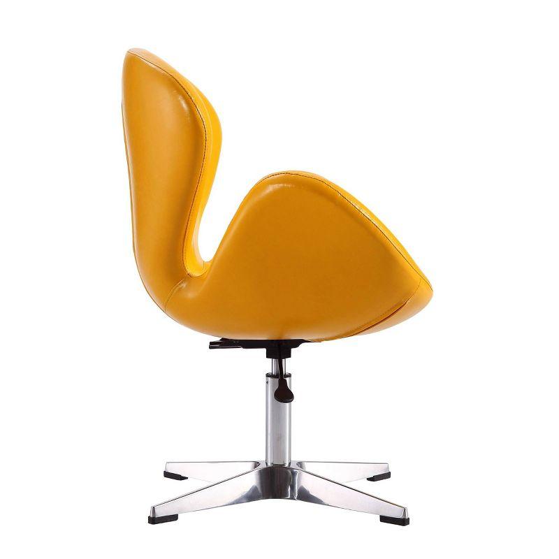 Set of 2 Raspberry Faux Leather Adjustable Swivel Chairs Yellow - Manhattan Comfort
