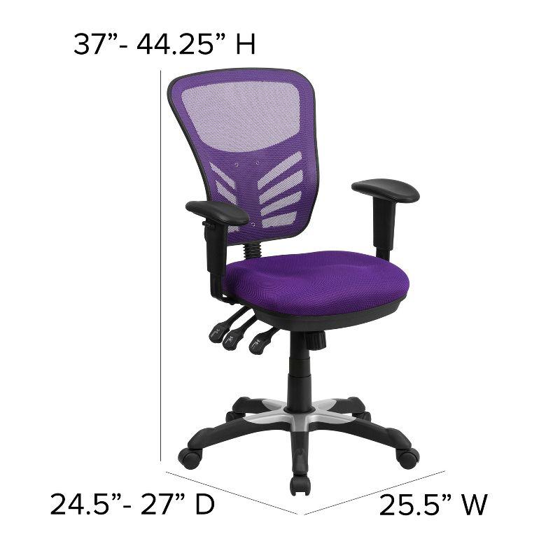 Flash Furniture Mid-Back Mesh Multifunction Executive Swivel Ergonomic Office Chair with Adjustable Arms