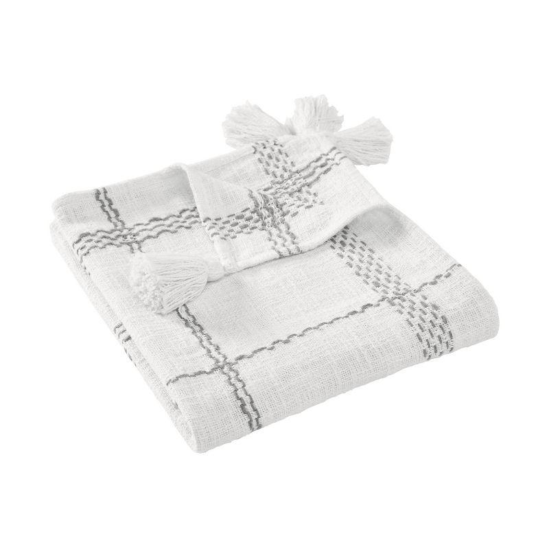 VCNY Piri Plaid Woven Slub Cotton Throw Blanket, 50" x 60"