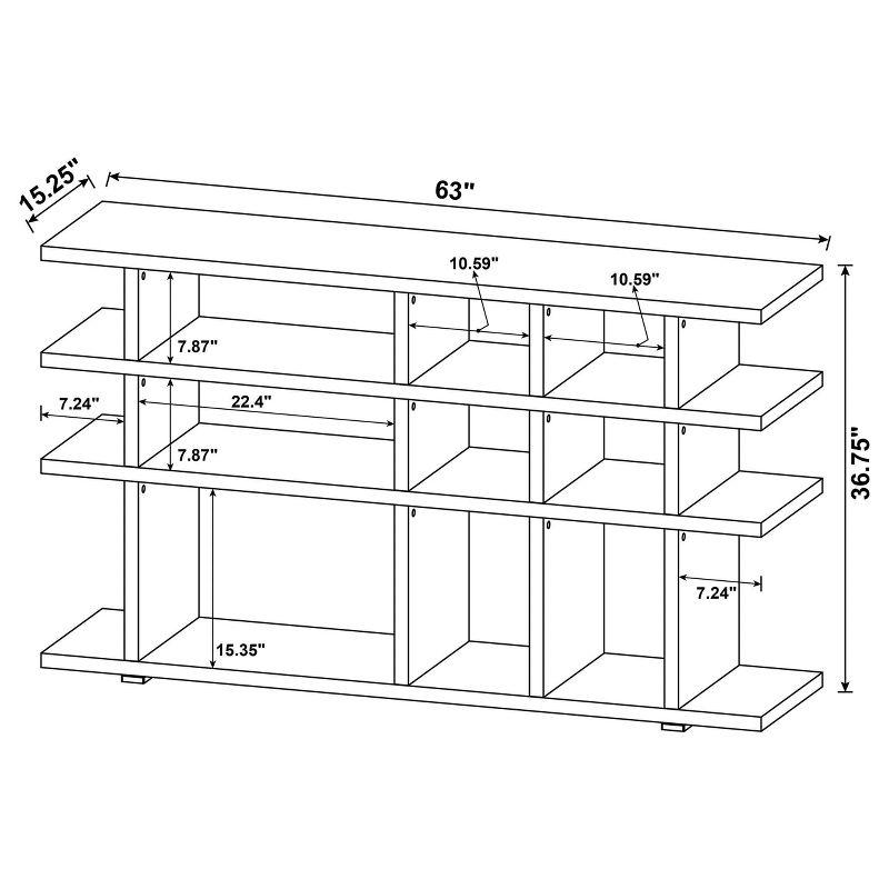 Weathered Gray 4-Shelf Wood Console Bookcase