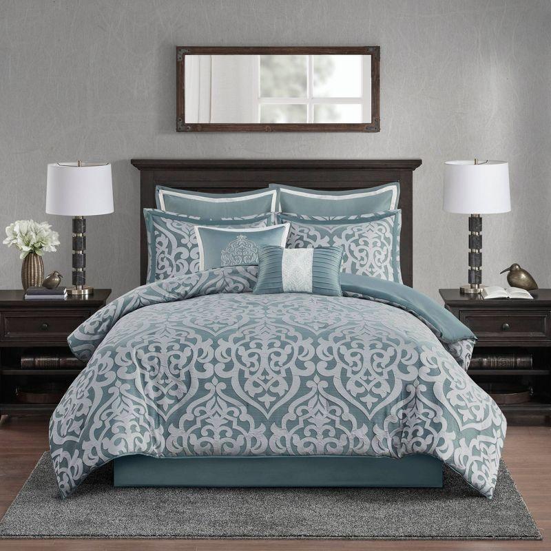 Madison Park Odette Jacquard 8 Piece Comforter Set