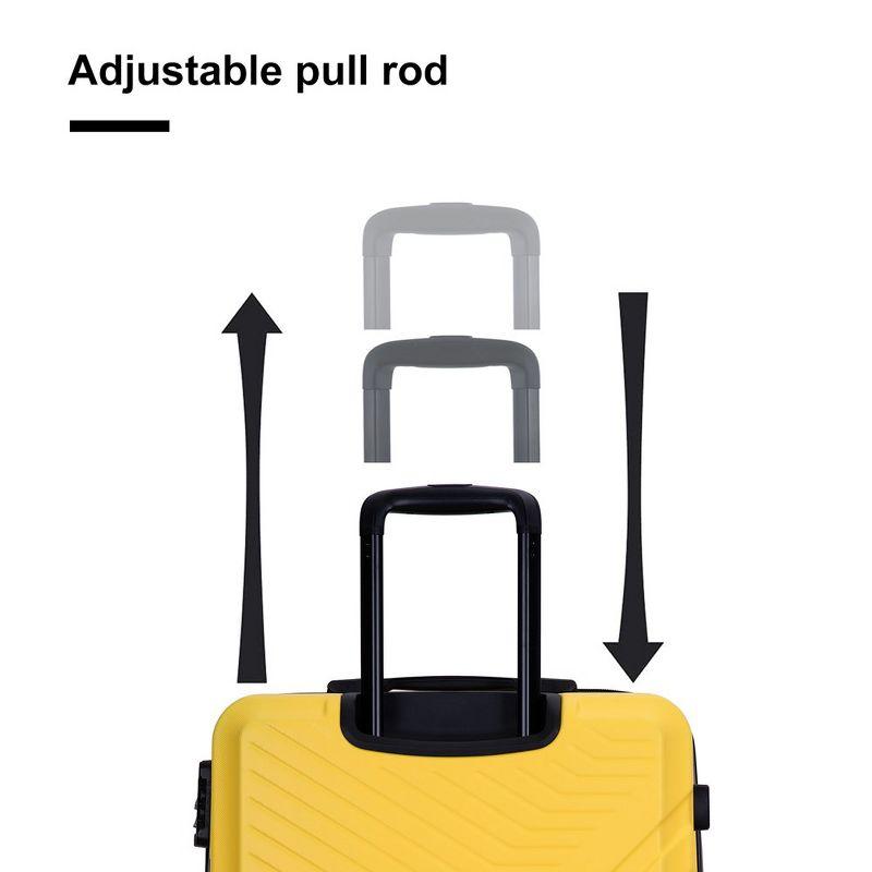 Yellow 3 Piece ABS Hard Shell Spinner Luggage Set