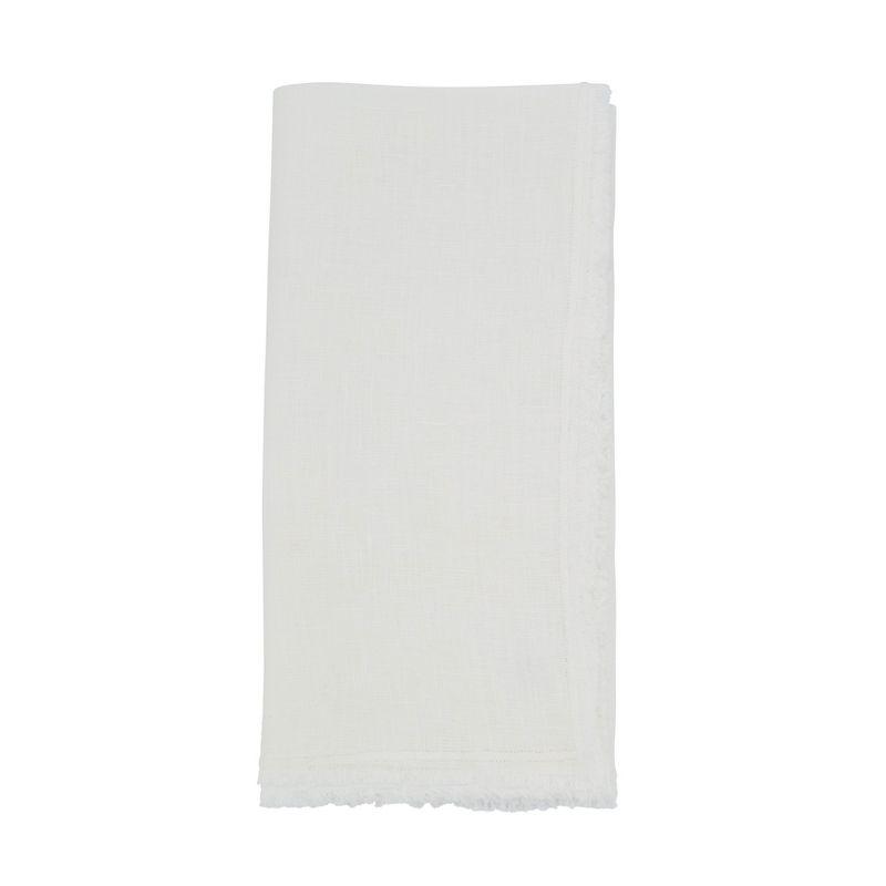 Saro Lifestyle Fringed Design Stone Washed Napkins