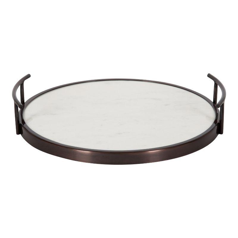 Kate and Laurel Marbury Tray, 14" Diameter, Bronze