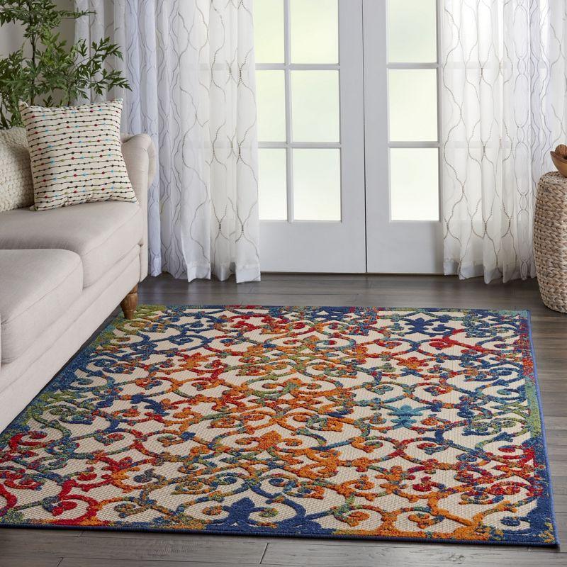 Nourison Aloha Contemporary Scroll Outdoor Rug