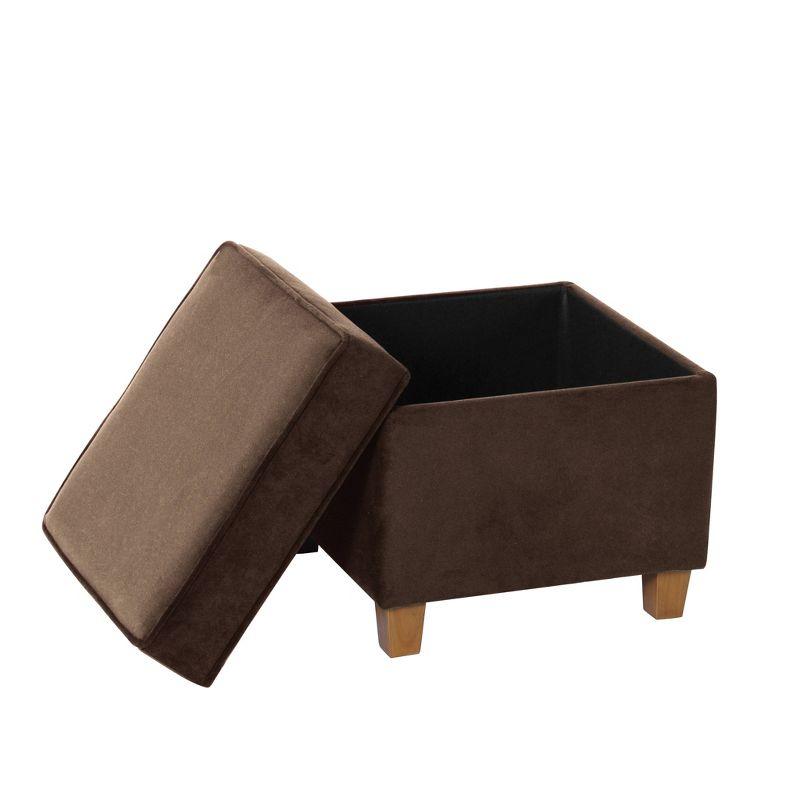 Cole Classics Square Storage Ottoman with Lift Off Top Chocolate Brown Velvet - HomePop