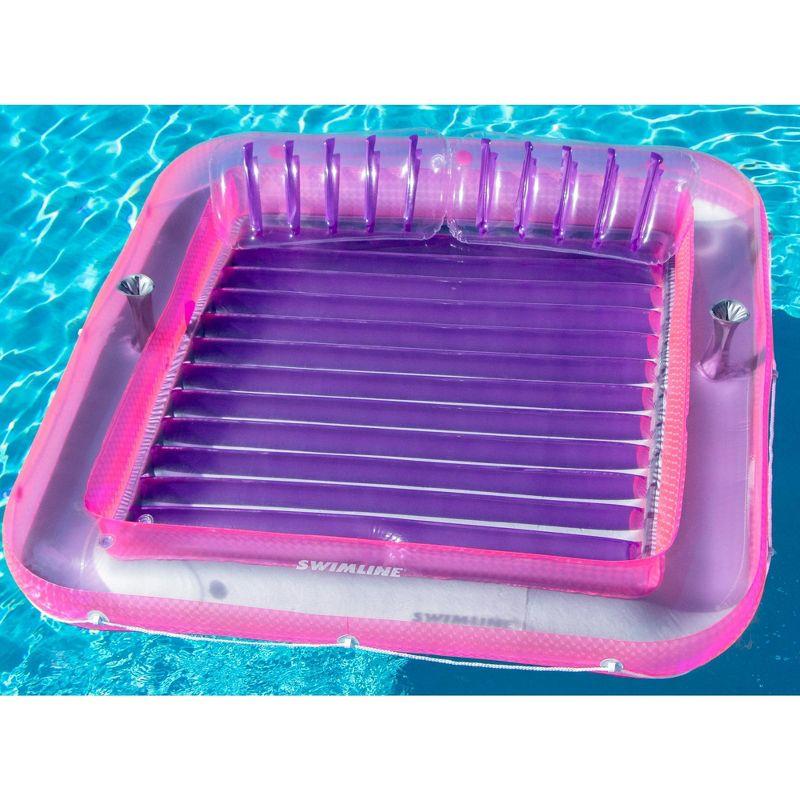 Swimline Pink Inflatable Swimming Pool XL Suntan Lounger with Pillows 70"