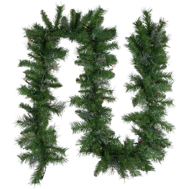 9' Prelit Mixed Cashmere Pine Artificial Christmas Garland with Multi-Color Lights