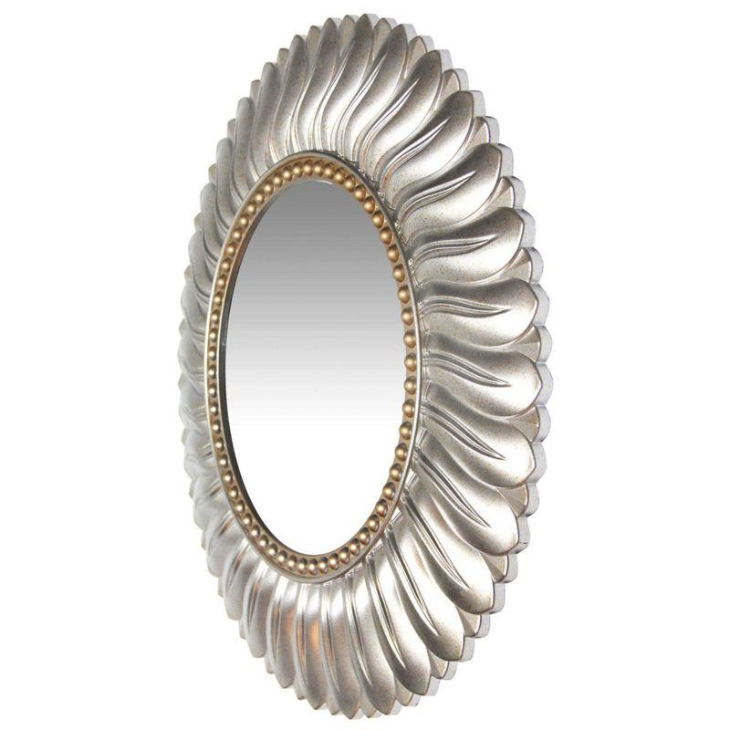 21.5" Round Silver and Gold Wall Accent Mirror