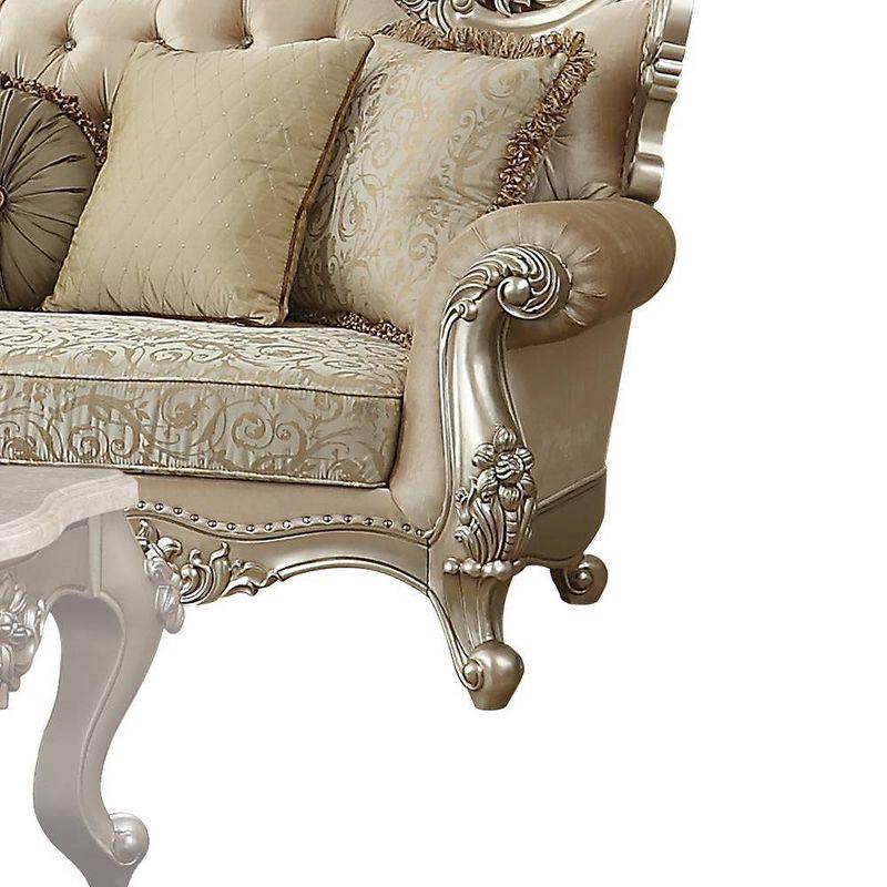 88" Bentley Sofa Fabric/Champagne - Acme Furniture: Victorian-Inspired, Tufted, Rolled Arms