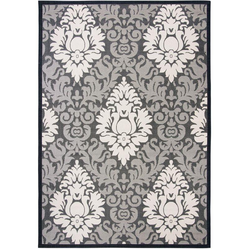 Courtyard CY2714 Power Loomed Indoor and Outdoor Area Rug - Black/Sand - 8'x11' - Safavieh