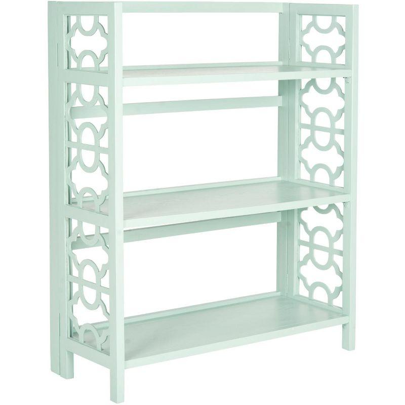 Natalie Aqua Smoke 3-Tier Wood Étagère with Latticework