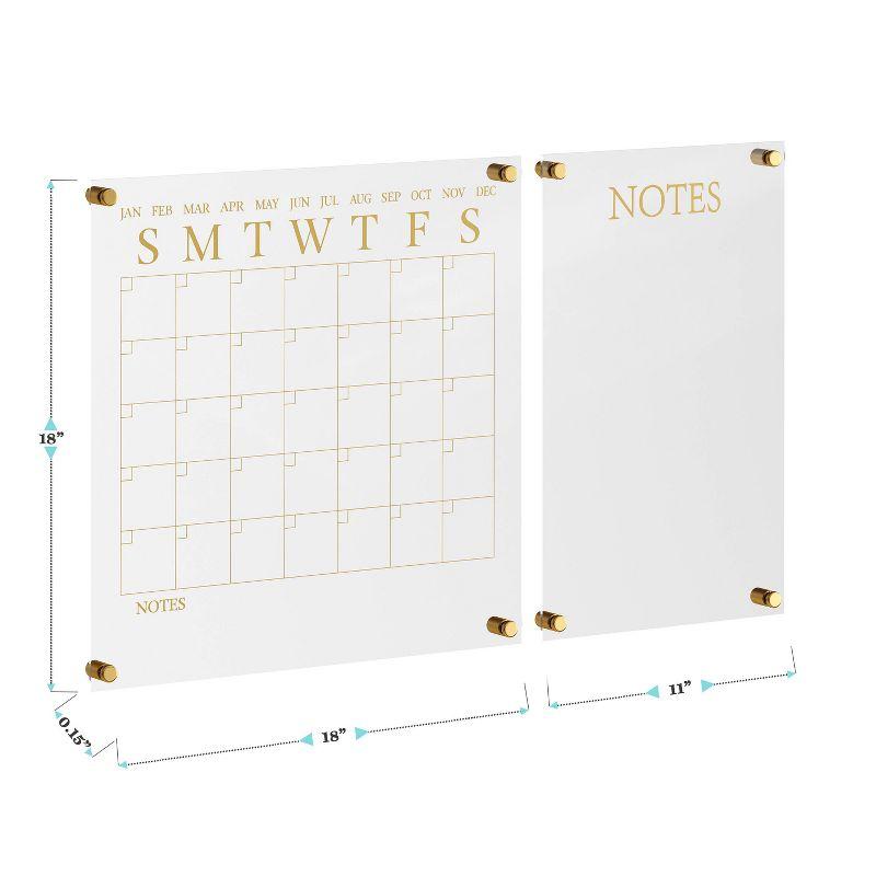 Thomas Martha Stewart Acrylic Wall Calendar and Notes Board with Marker and Mounting Hardware