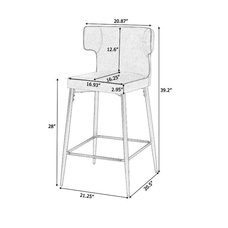 Christopher Knight Home Norsans Upholstered 28" Faux Leather Iron Frame Counter Stool with Footrest