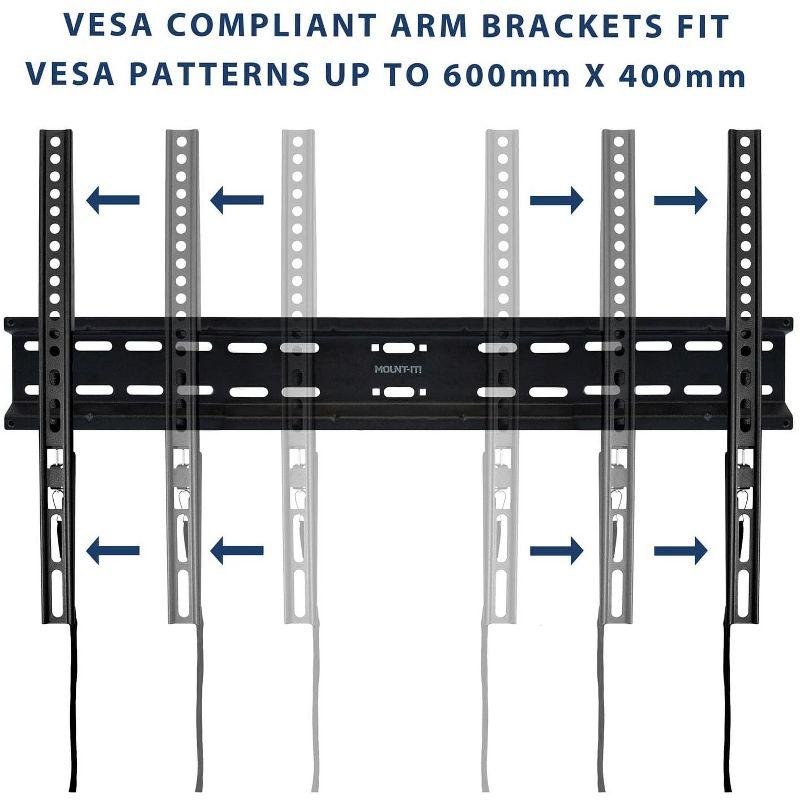 Mount-it Black Fixed Wall Mount for Holds up to 77 lbs