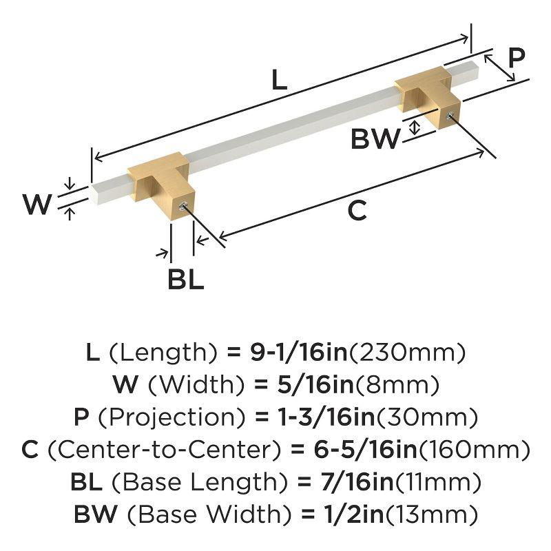 Amerock Urbanite 6-5/16 inch (160mm) Center-to-Center Champagne Bronze/White Cabinet Pull