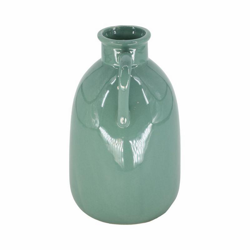 Sagebrook Home 10" Ceramic Vase with Handles Creative Contemporary Eared Vase For Decorative Home