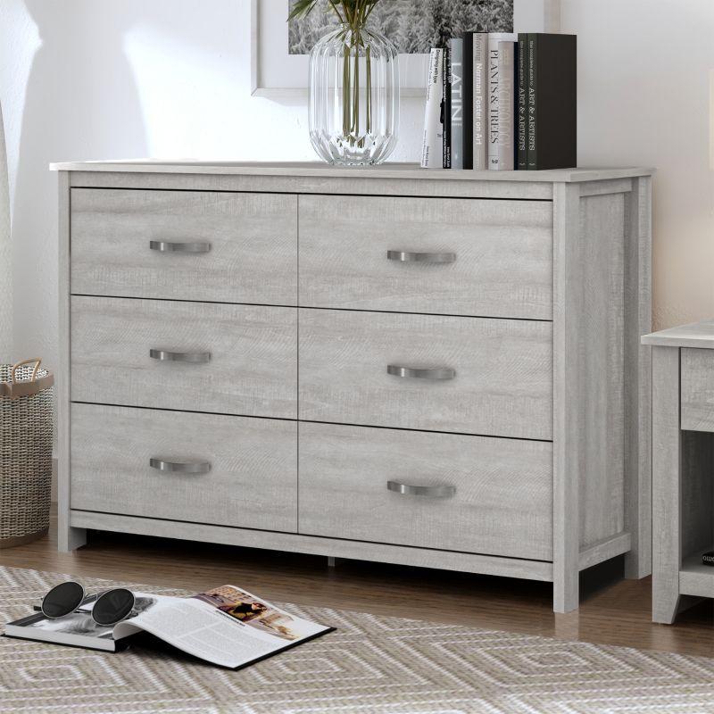 Galano Layton Dusty Gray Oak 6 Drawer 47.2 in. Wide Dresser (Sturdy, Effortless Assembly with Interlocking Drawers)