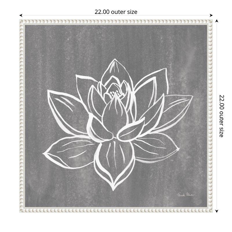 Amanti Art Lotus on Grey by Farida Zaman Canvas Wall Art Print Framed 22 x 22