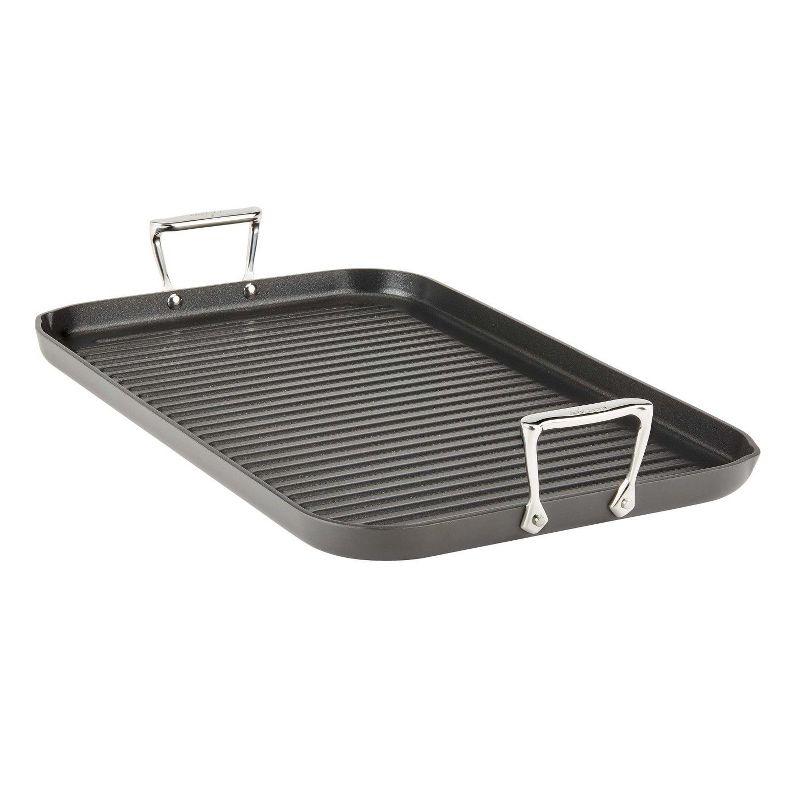 All-Clad HA1 Hard Anodized Nonstick Double-Burner Grill Pan, Black, 13 x 20 inch