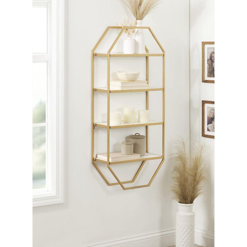 Kate and Laurel Adela Octagon Wood and Metal Shelf